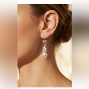 Betsey Johnson Pink Hat Snowman Earrings